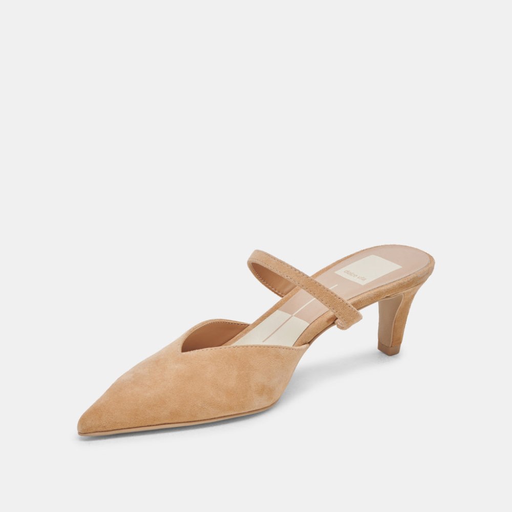 Dolce Vita Kanika Mid Heels Tan Suede