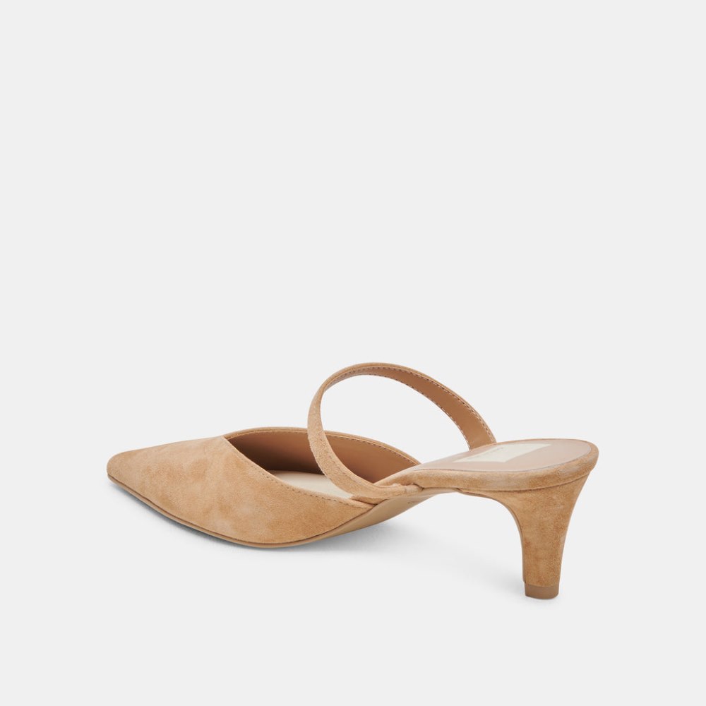 Dolce Vita Kanika Mid Heels Tan Suede
