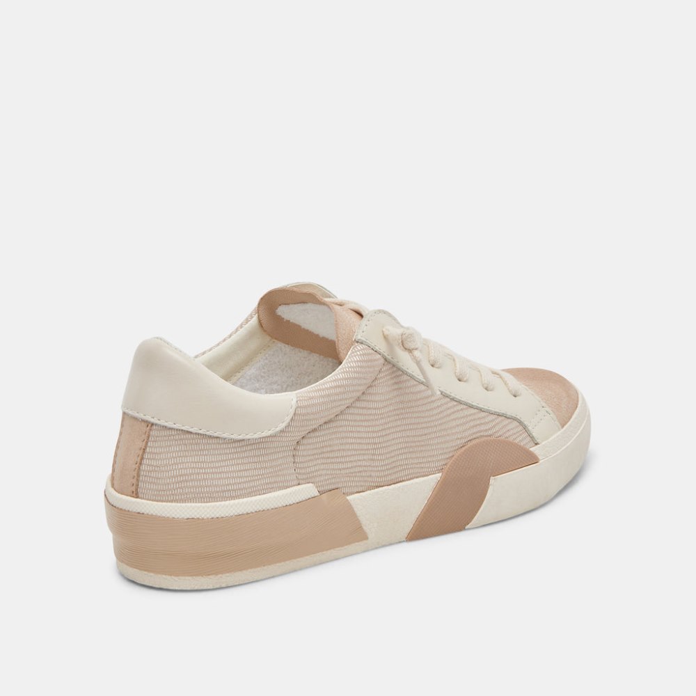 Dolce Vita Zina Sneakers White Dune Embossed Leather