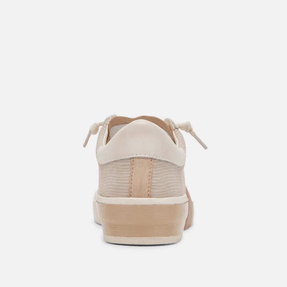 Dolce Vita Zina Sneakers White Dune Embossed Leather