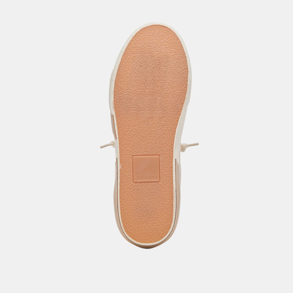 Dolce Vita Zina Sneakers White Dune Embossed Leather