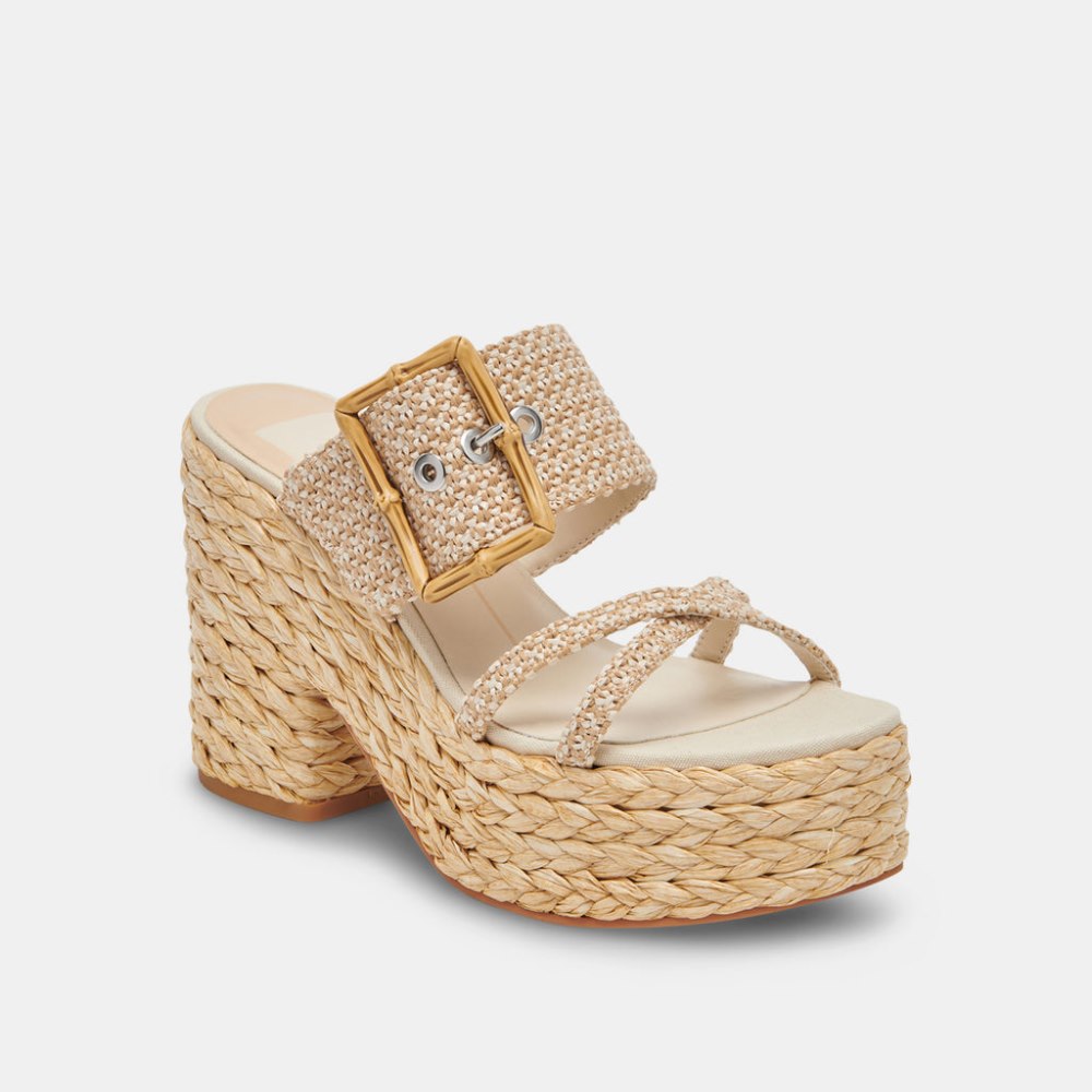 Dolce Vita Edwina Heels White Natural Raffia