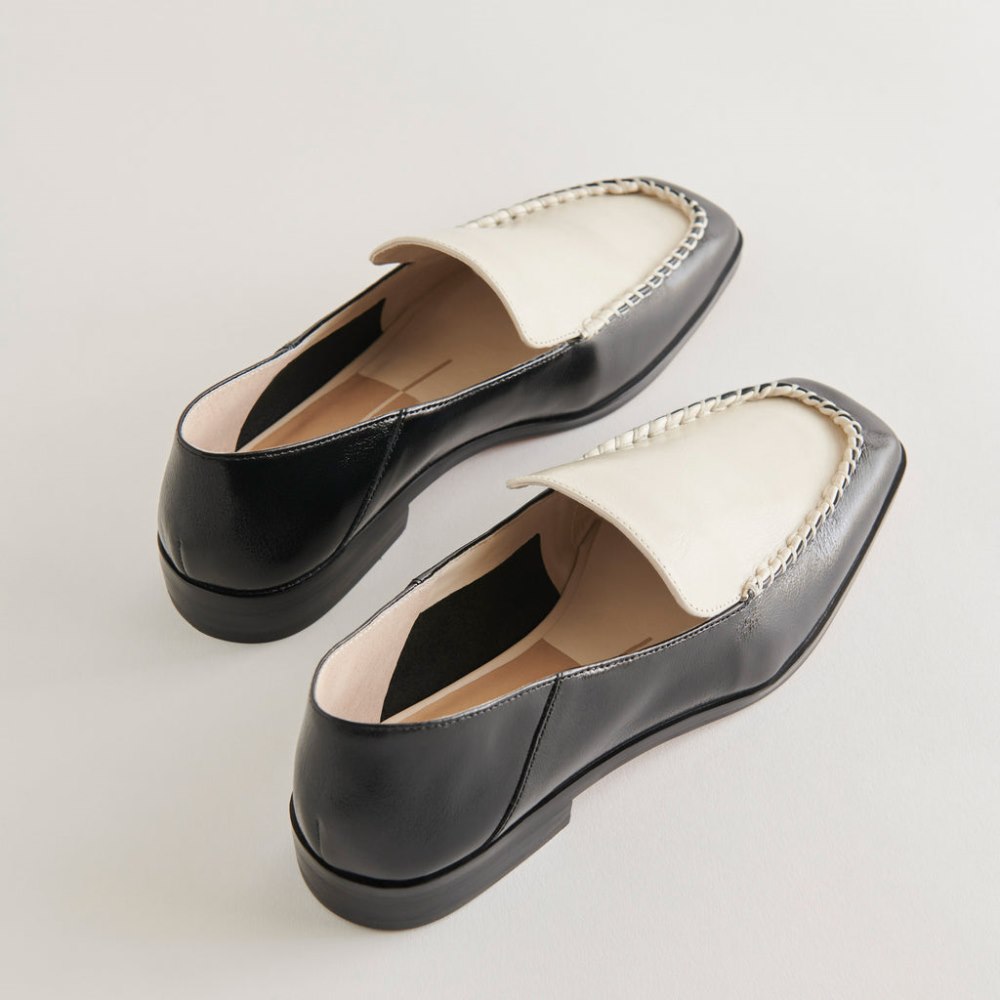 Dolce Vita Beny Flats White Black Crinkle Patent