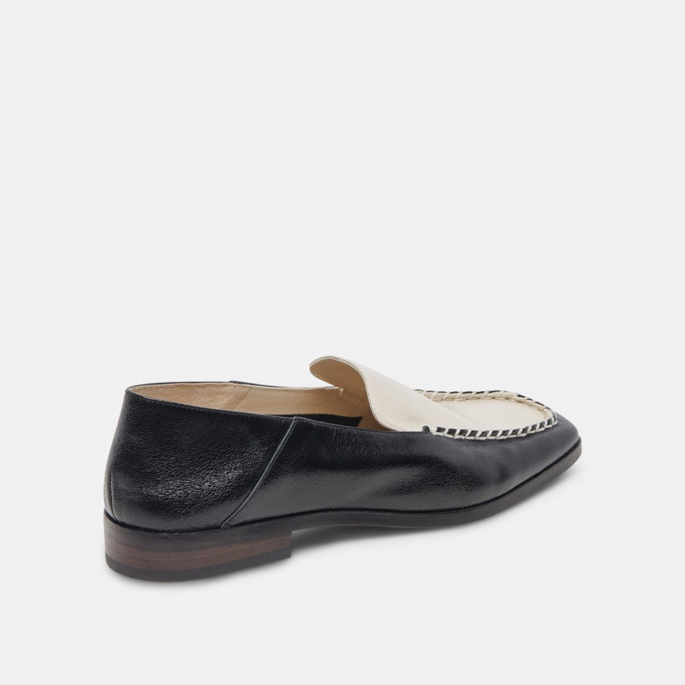 Dolce Vita Beny Flats White Black Crinkle Patent