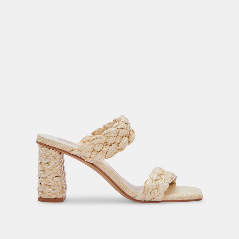 Dolce Vita Paily Raffia Heels Vanilla Raffia