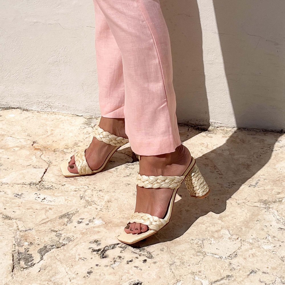 Dolce Vita Paily Raffia Heels Vanilla Raffia