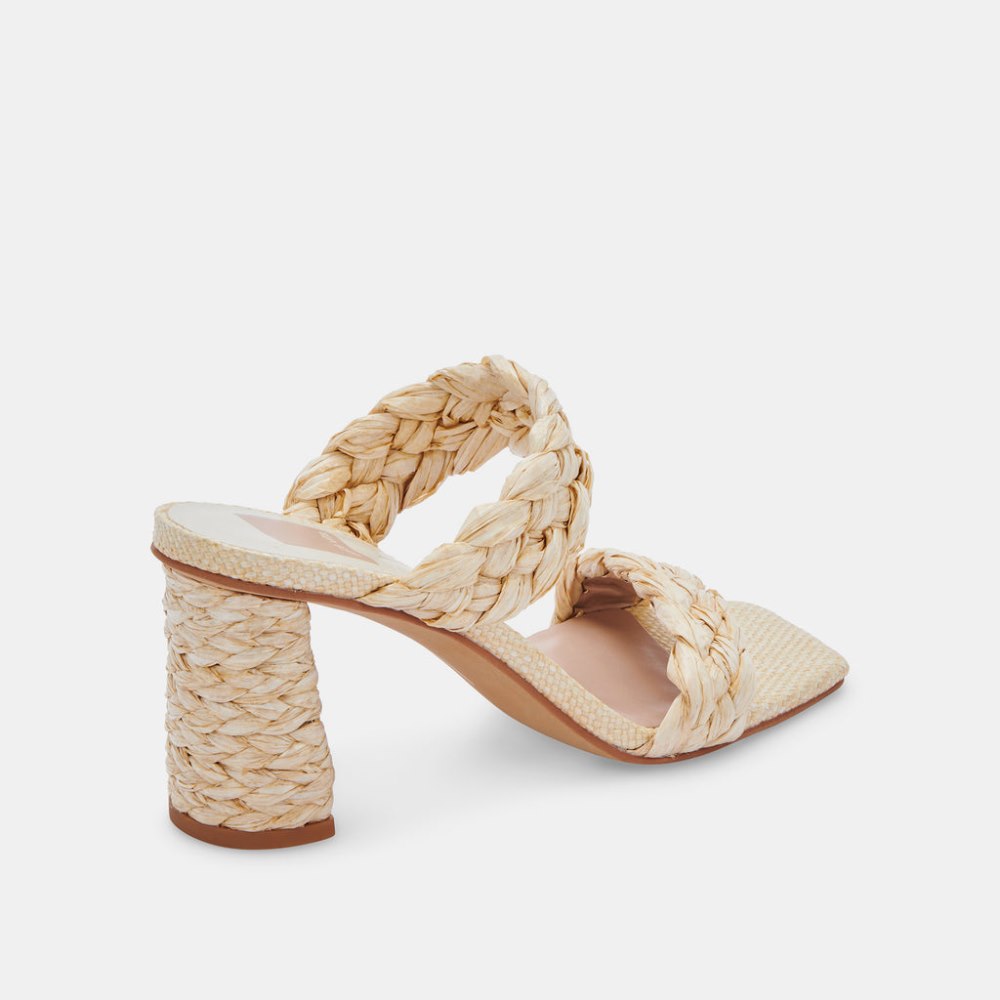 Dolce Vita Paily Raffia Heels Vanilla Raffia
