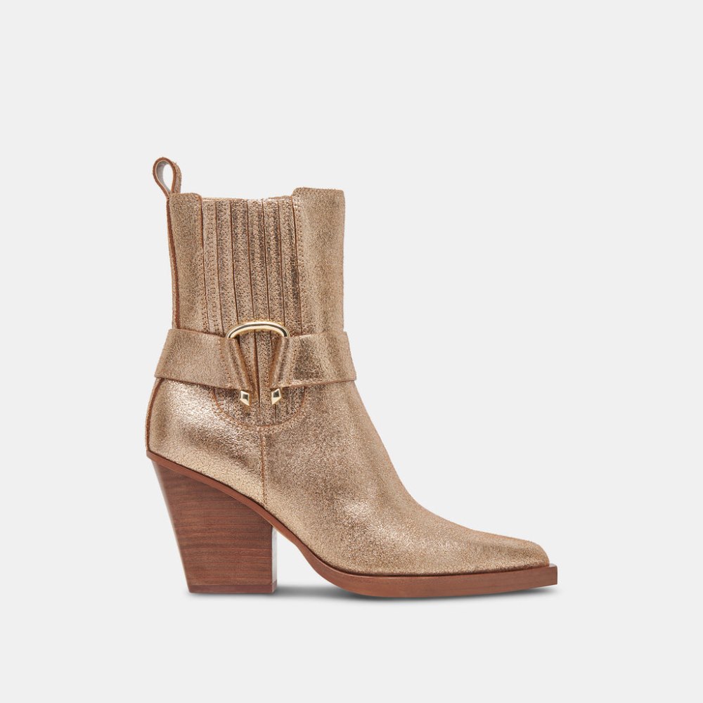 Dolce Vita Bounty Boots Rose Gold Distressed Leather