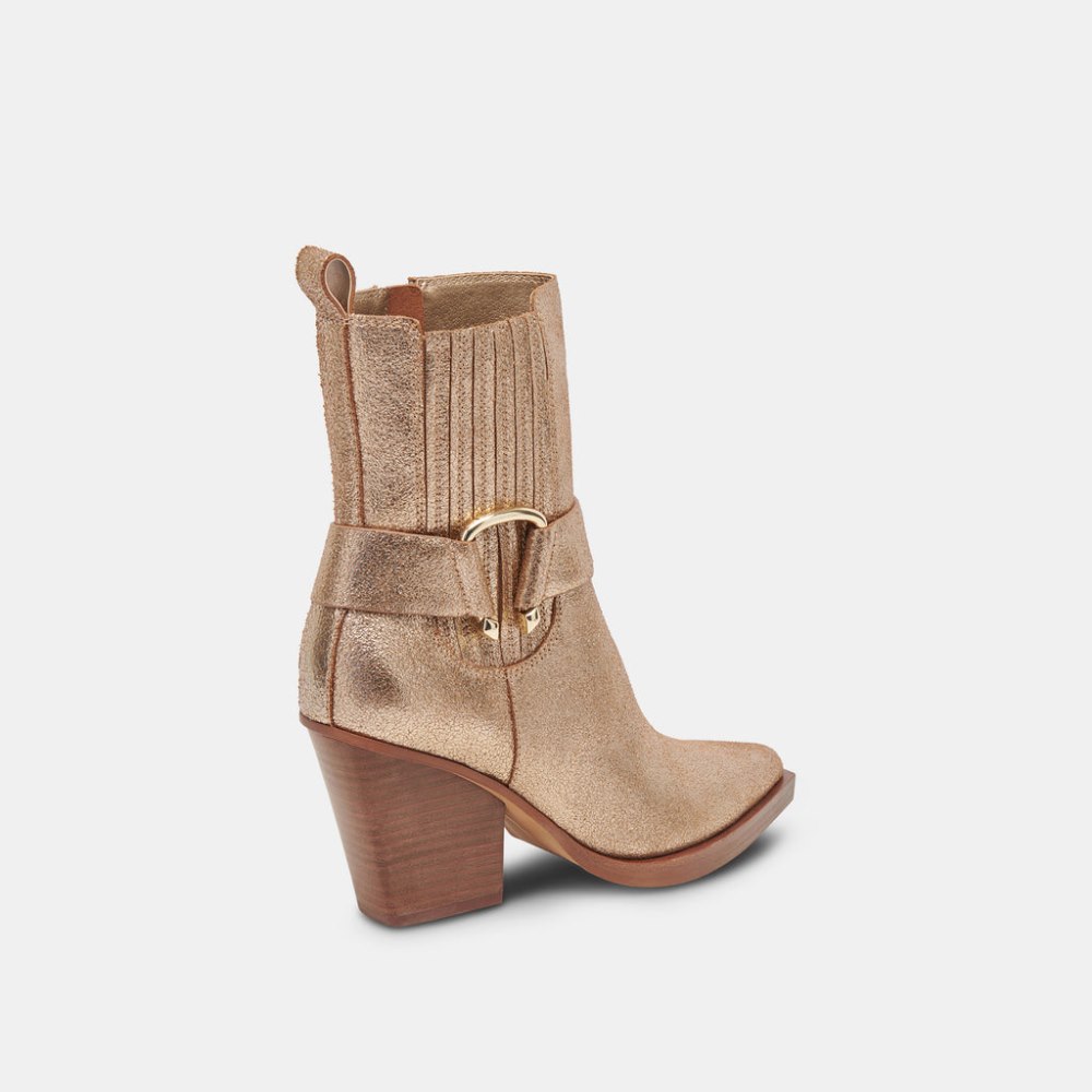 Dolce Vita Bounty Boots Rose Gold Distressed Leather