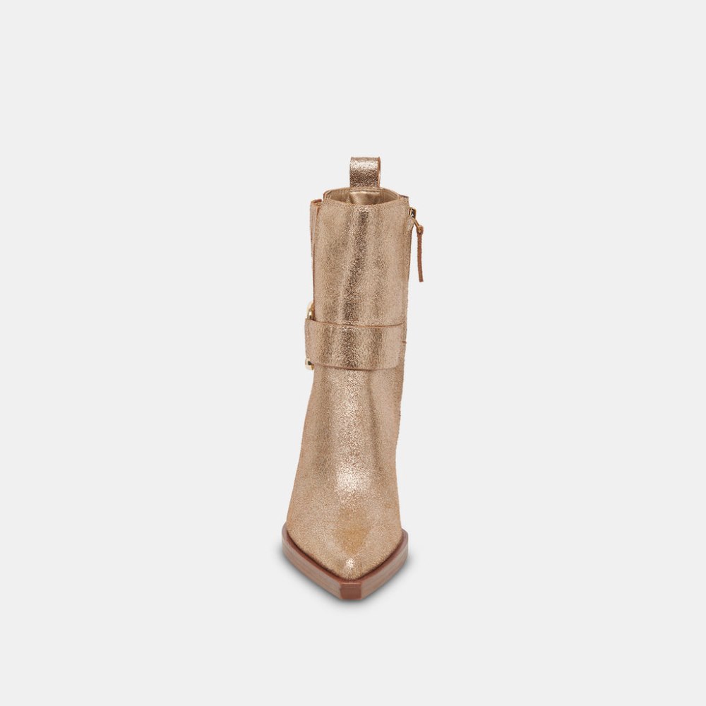 Dolce Vita Bounty Boots Rose Gold Distressed Leather