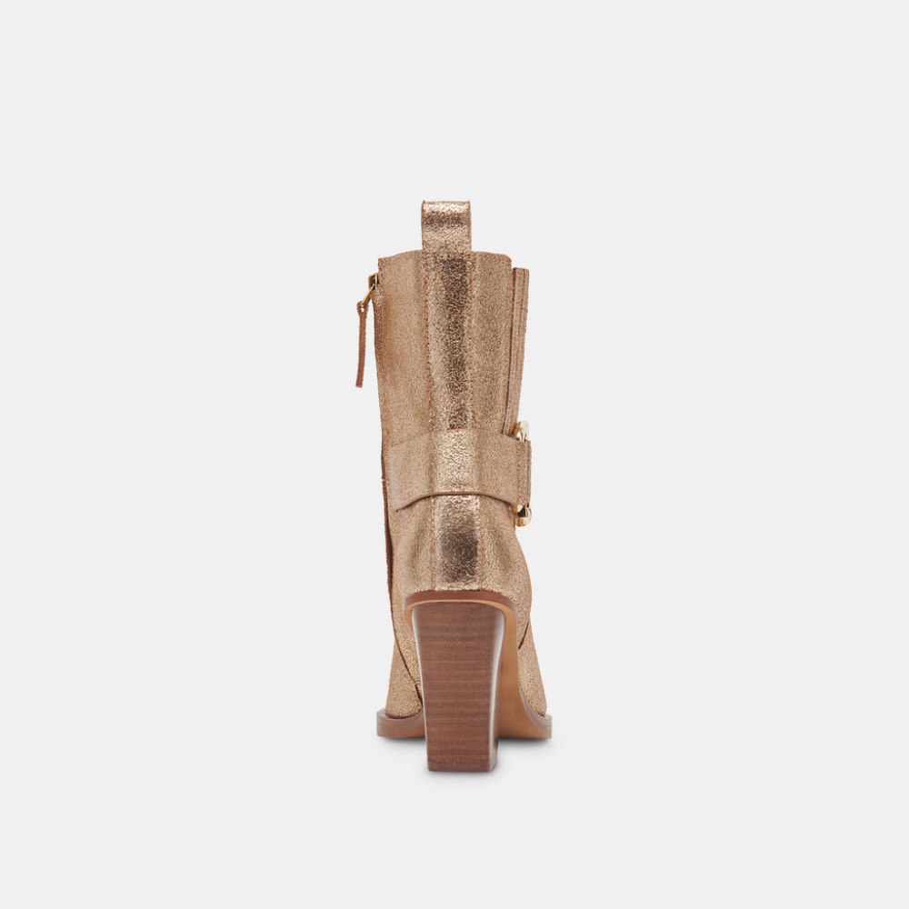 Dolce Vita Bounty Boots Rose Gold Distressed Leather