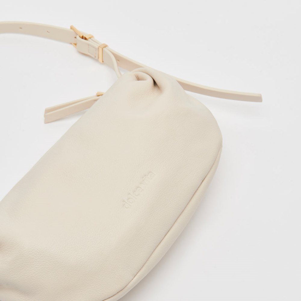 Dolce Vita Livi Shoulder Bag Ivory Leather