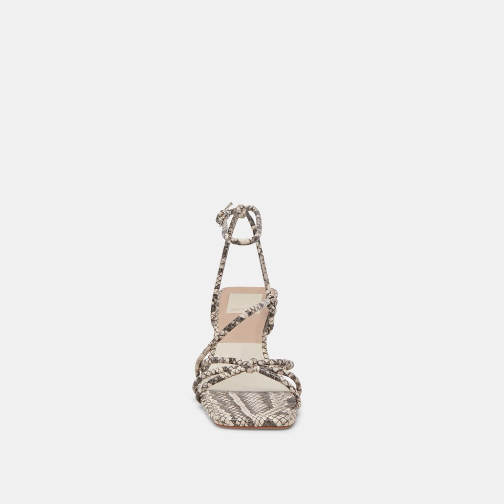 Dolce Vita Bev Heels Black White Embossed Snake