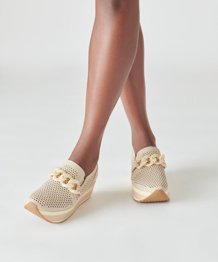 Dolce Vita Jhenee Perforated Sneakers Sand Nubuck