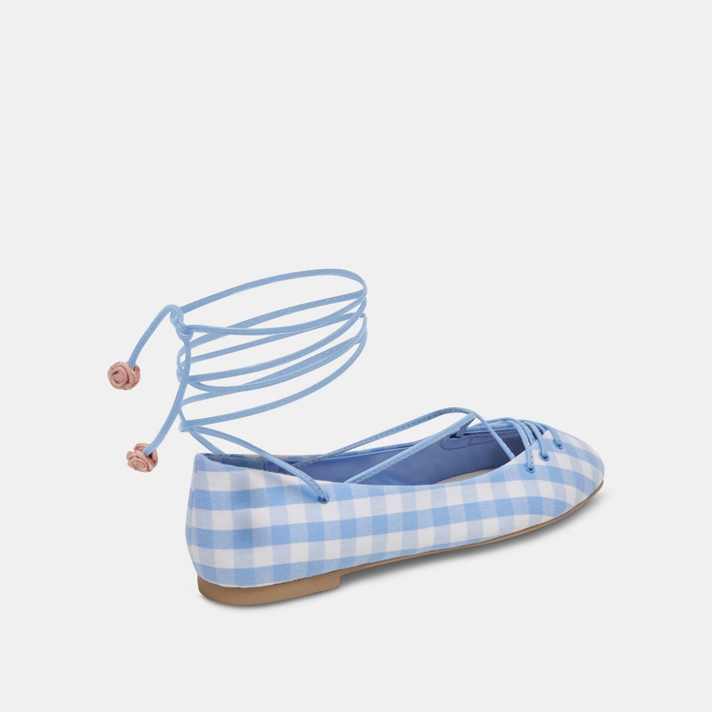 Dolce Vita Beate Ballet Flats White Blue Gingham