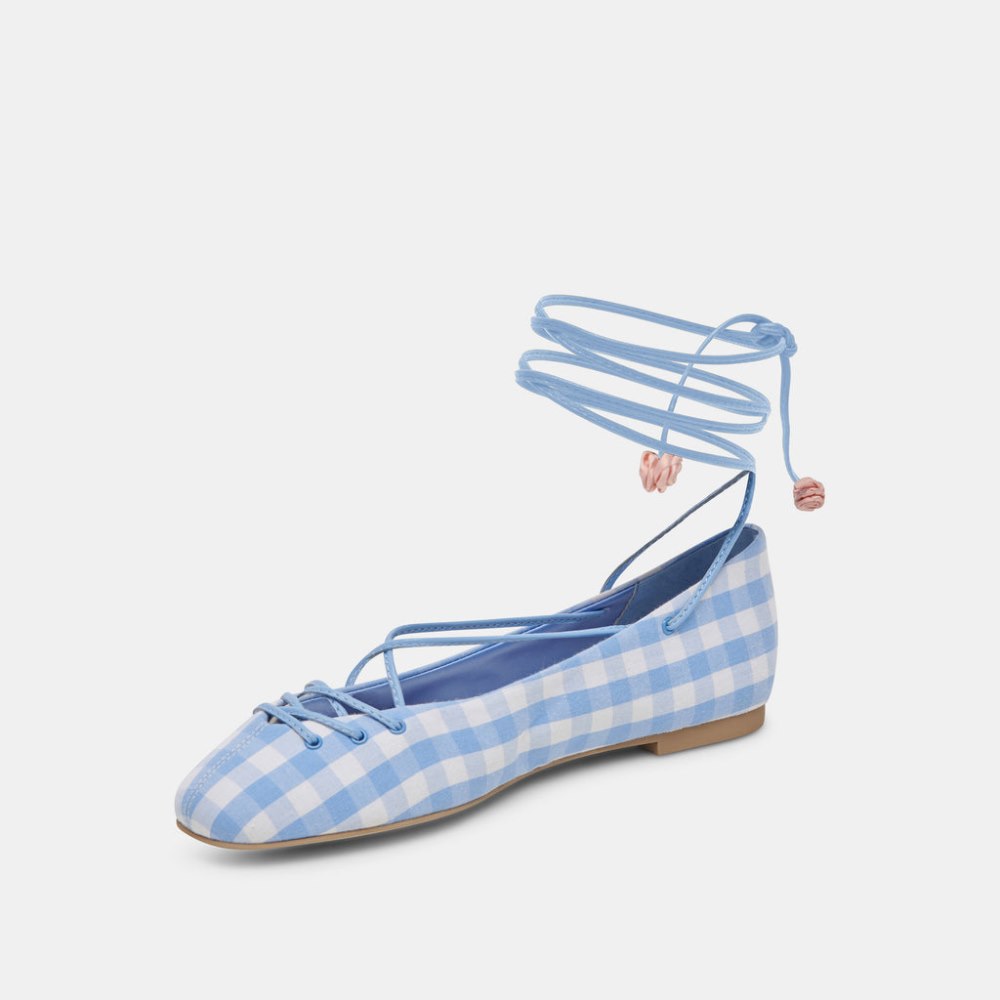 Dolce Vita Beate Ballet Flats White Blue Gingham