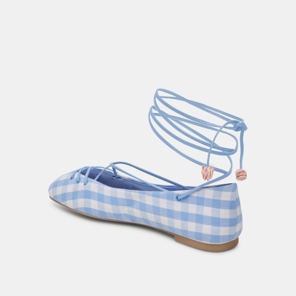 Dolce Vita Beate Ballet Flats White Blue Gingham