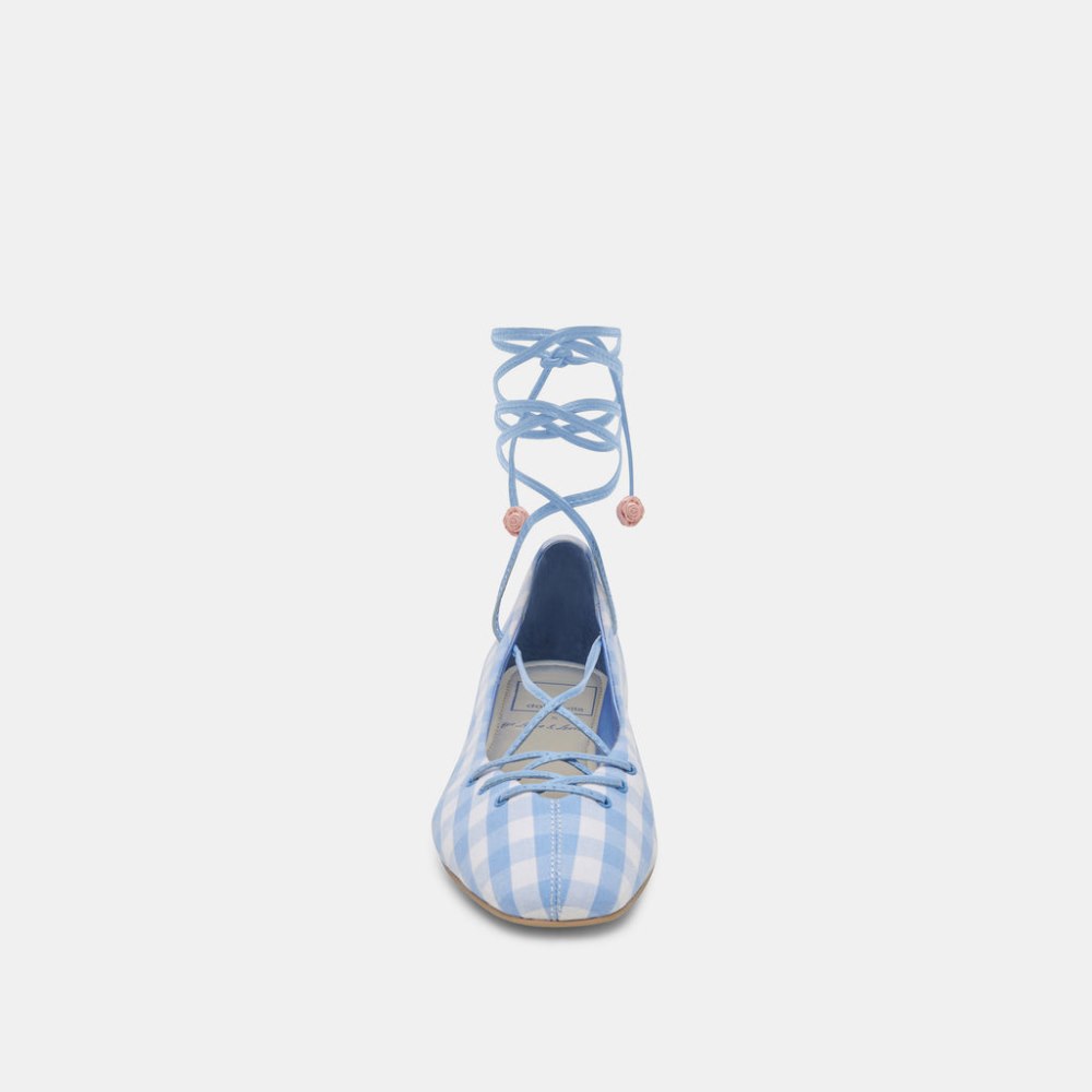 Dolce Vita Beate Ballet Flats White Blue Gingham