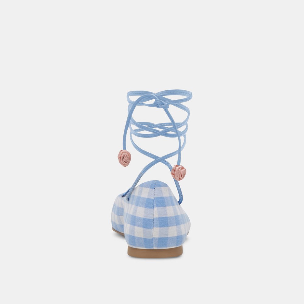 Dolce Vita Beate Ballet Flats White Blue Gingham