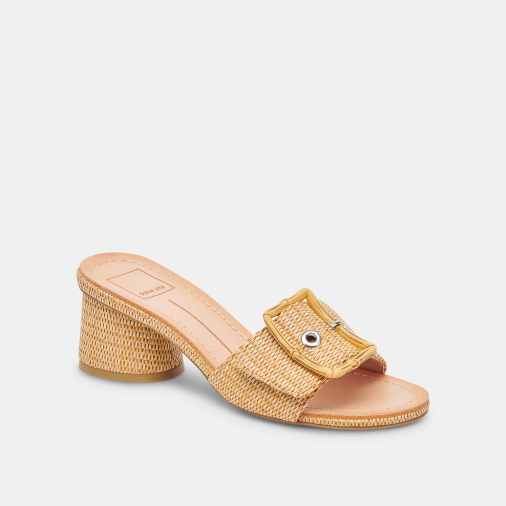 Dolce Vita Lucey Wide Heels Warm Natural Raffia