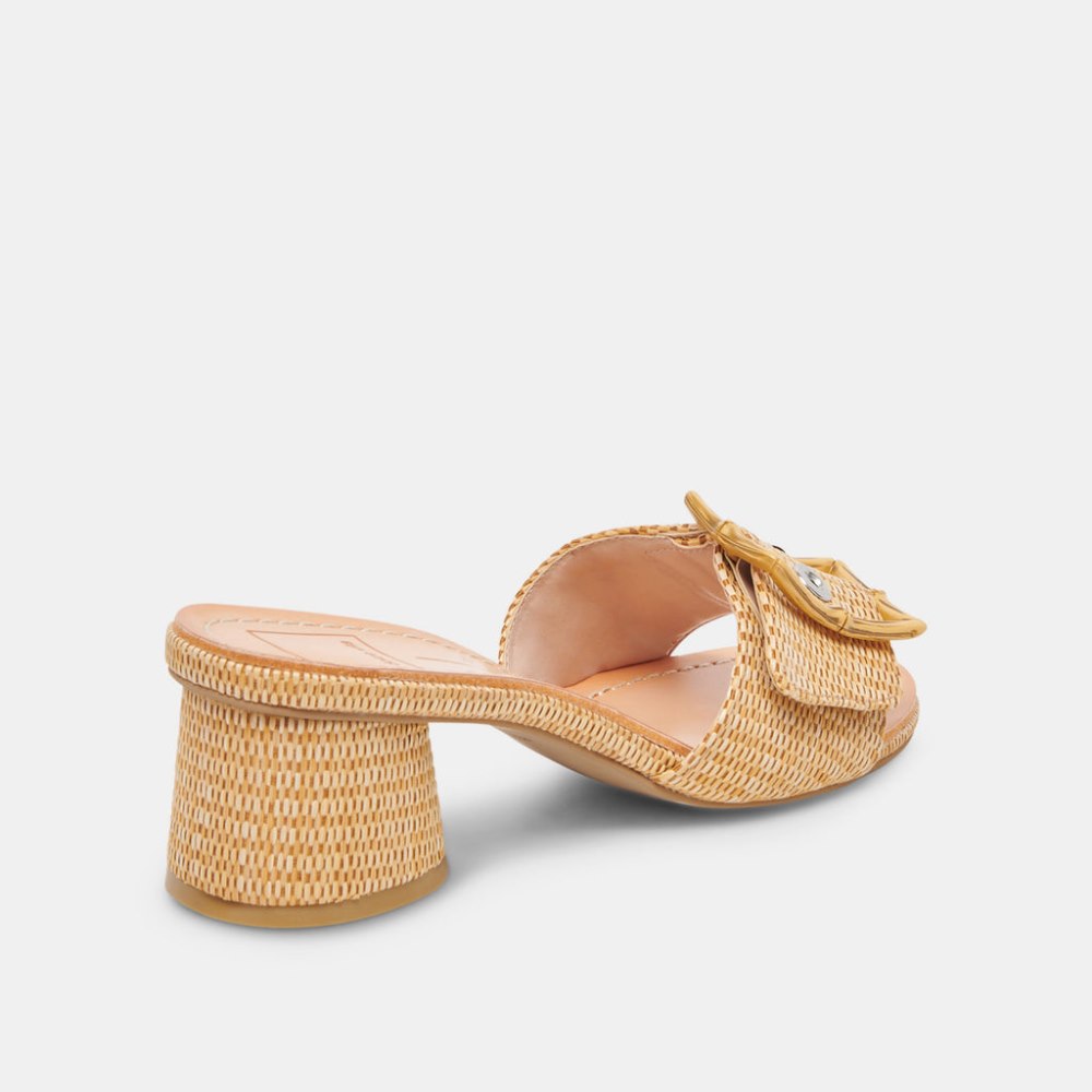 Dolce Vita Lucey Wide Heels Warm Natural Raffia