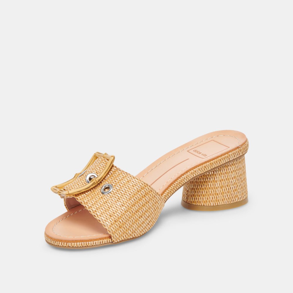Dolce Vita Lucey Wide Heels Warm Natural Raffia