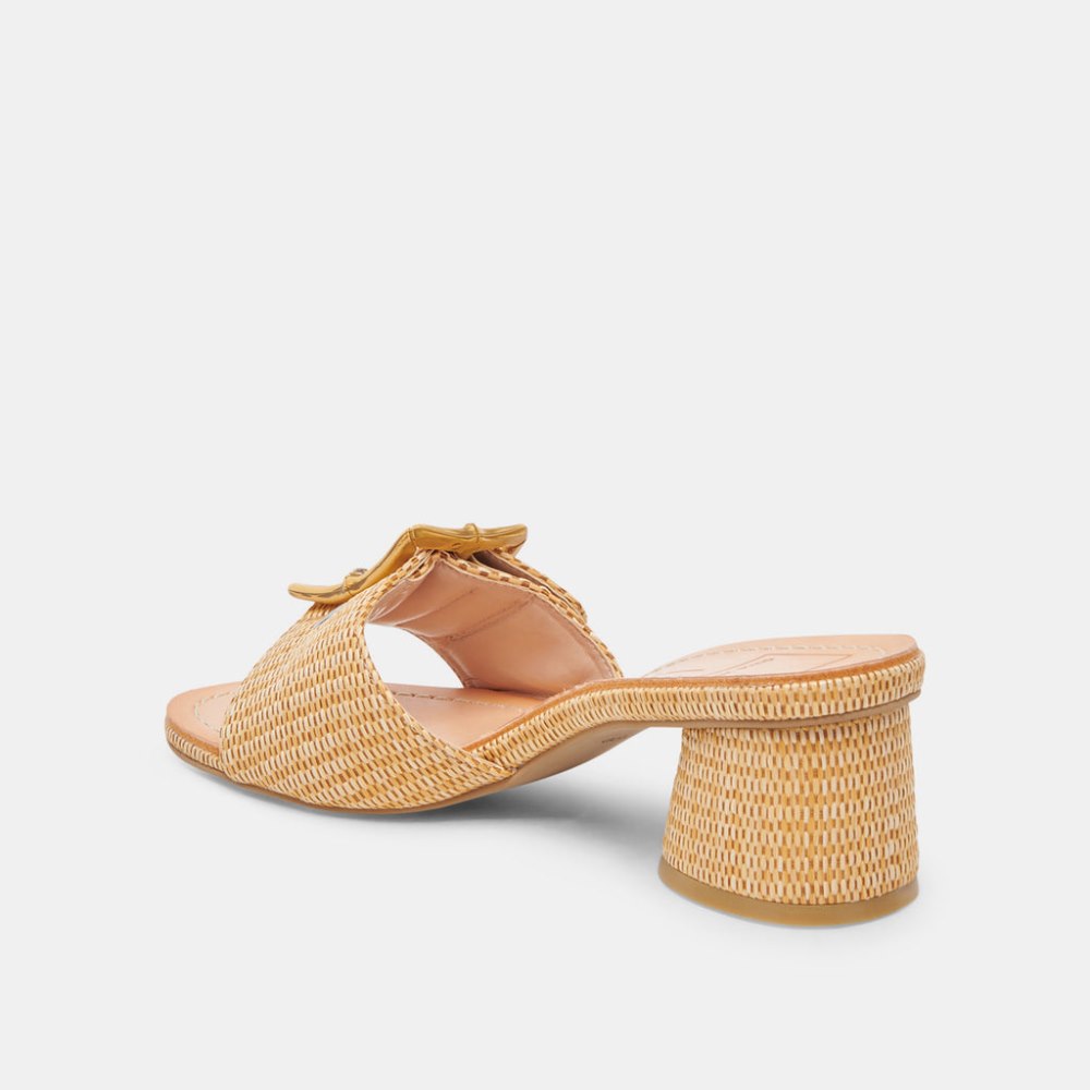 Dolce Vita Lucey Wide Heels Warm Natural Raffia