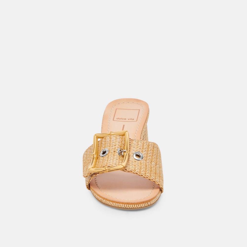 Dolce Vita Lucey Wide Heels Warm Natural Raffia