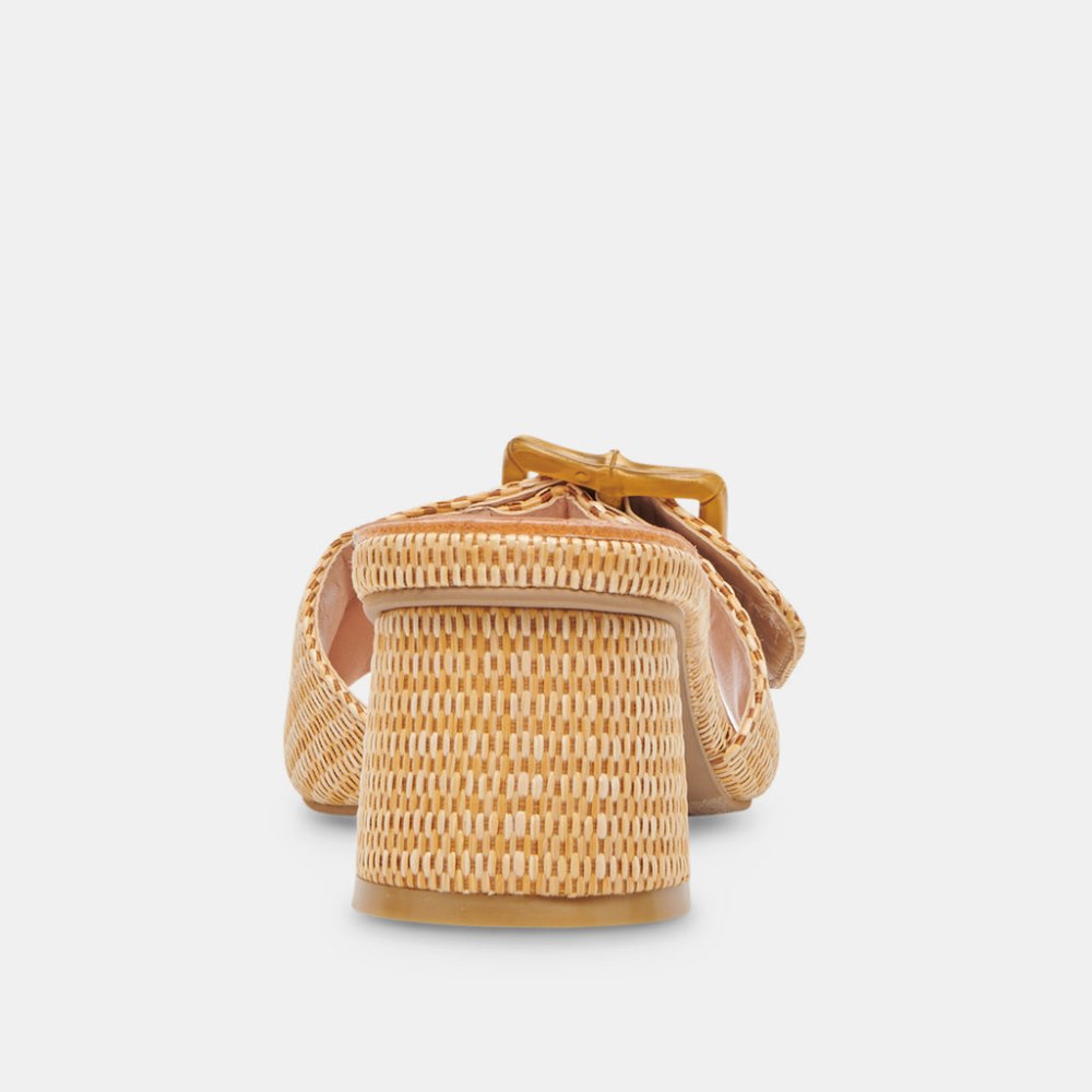 Dolce Vita Lucey Wide Heels Warm Natural Raffia