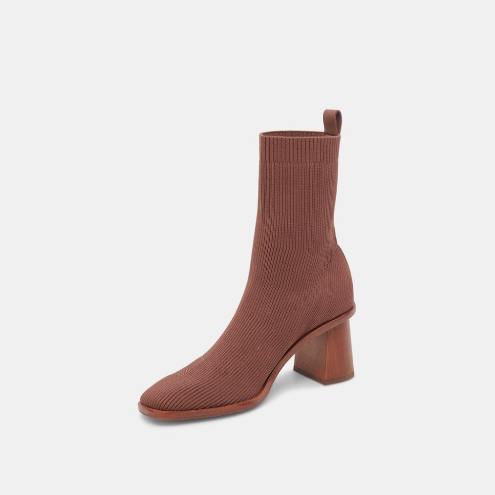 Dolce Vita Alaya Booties Brown Knit
