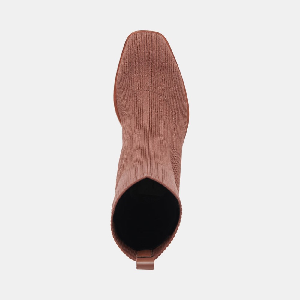 Dolce Vita Alaya Booties Brown Knit