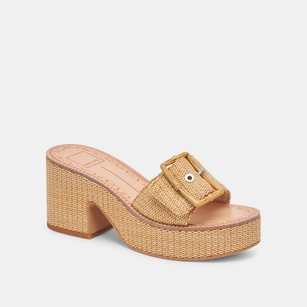 Dolce Vita Era Heels Warm Natural Raffia