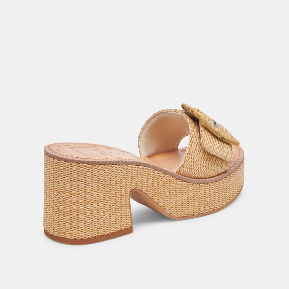 Dolce Vita Era Heels Warm Natural Raffia