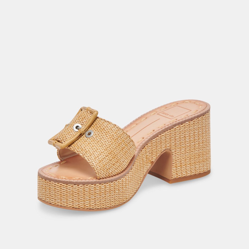 Dolce Vita Era Heels Warm Natural Raffia