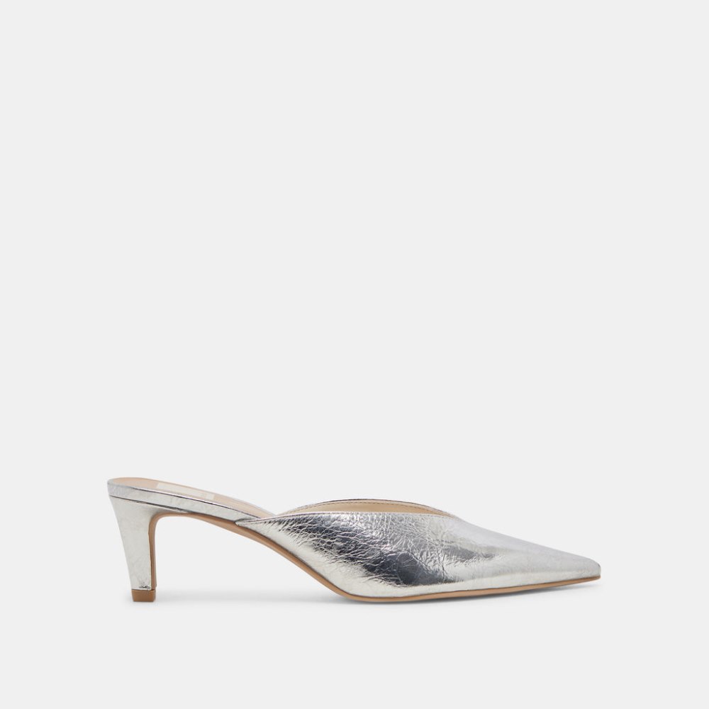 Dolce Vita Sarina Heels Silver Distressed Leather