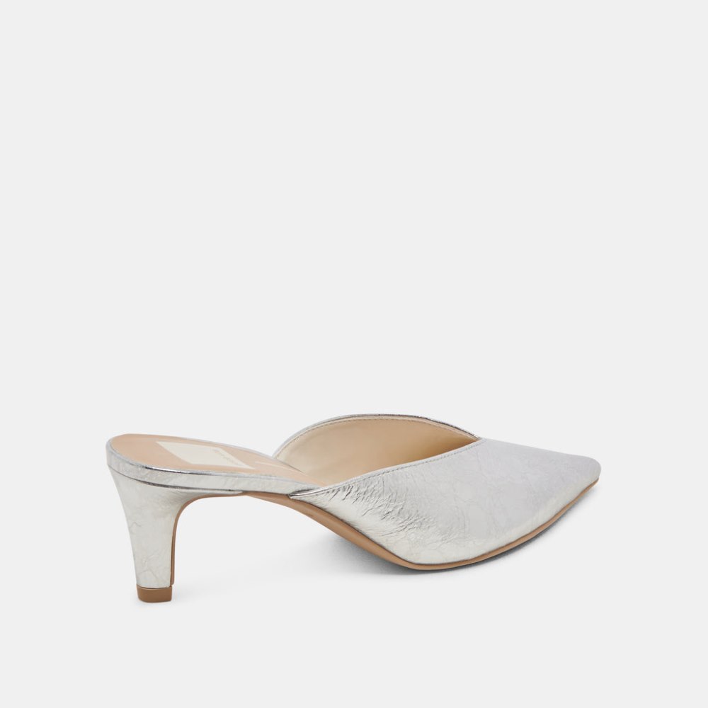 Dolce Vita Sarina Heels Silver Distressed Leather