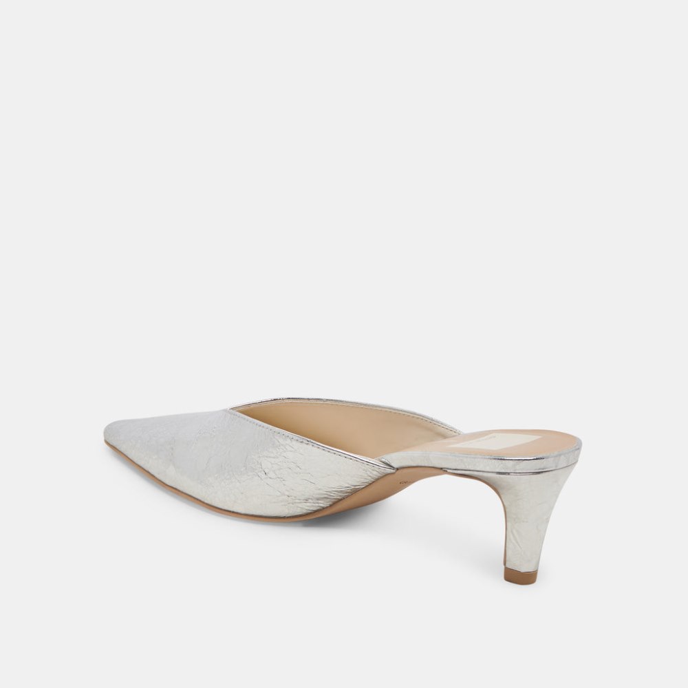 Dolce Vita Sarina Heels Silver Distressed Leather