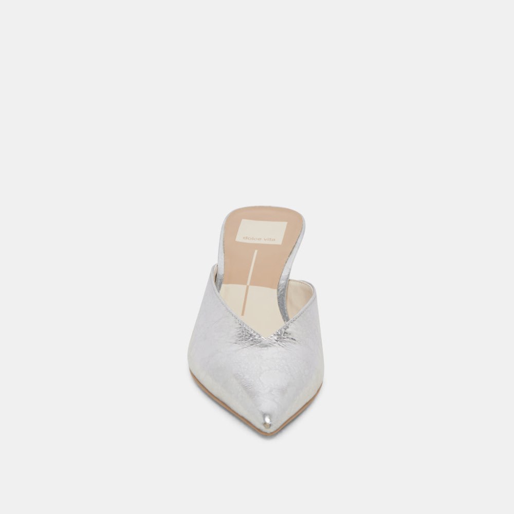 Dolce Vita Sarina Heels Silver Distressed Leather
