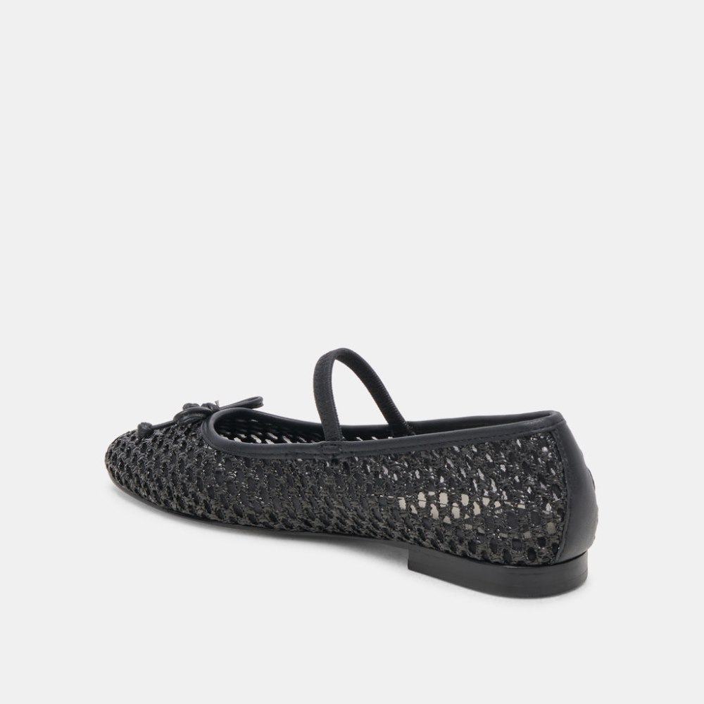 Dolce Vita Carin Raffia Ballet Flats Onyx Raffia