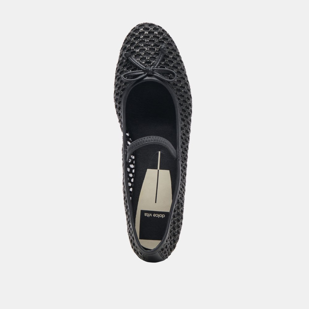 Dolce Vita Carin Raffia Ballet Flats Onyx Raffia