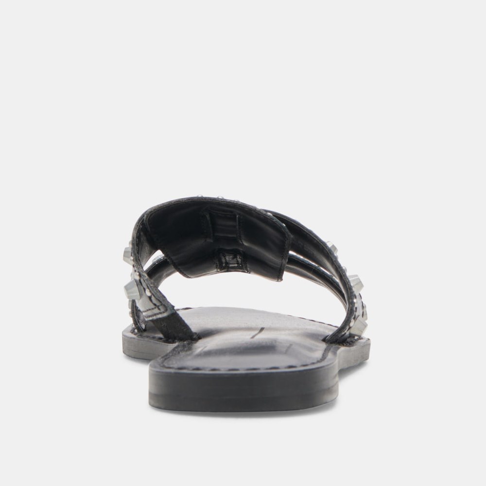 Dolce Vita Wesla Stud Sandals Midnight Crinkle Patent