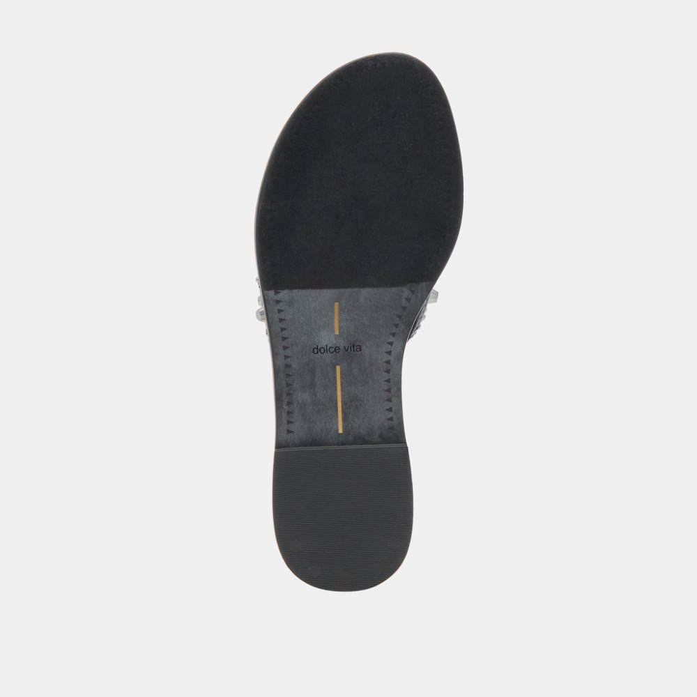 Dolce Vita Wesla Stud Sandals Midnight Crinkle Patent