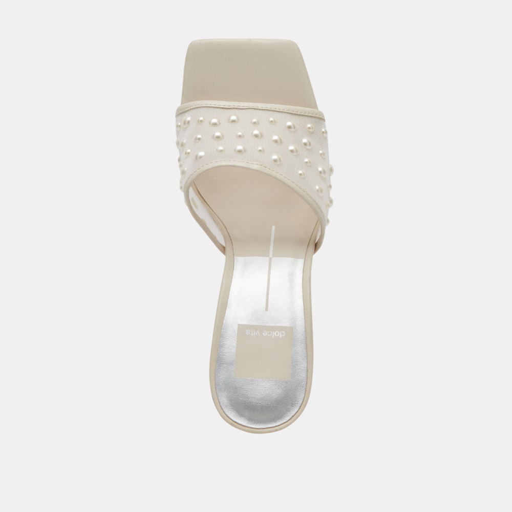 Dolce Vita Narda Pearl Heels Ivory Mesh
