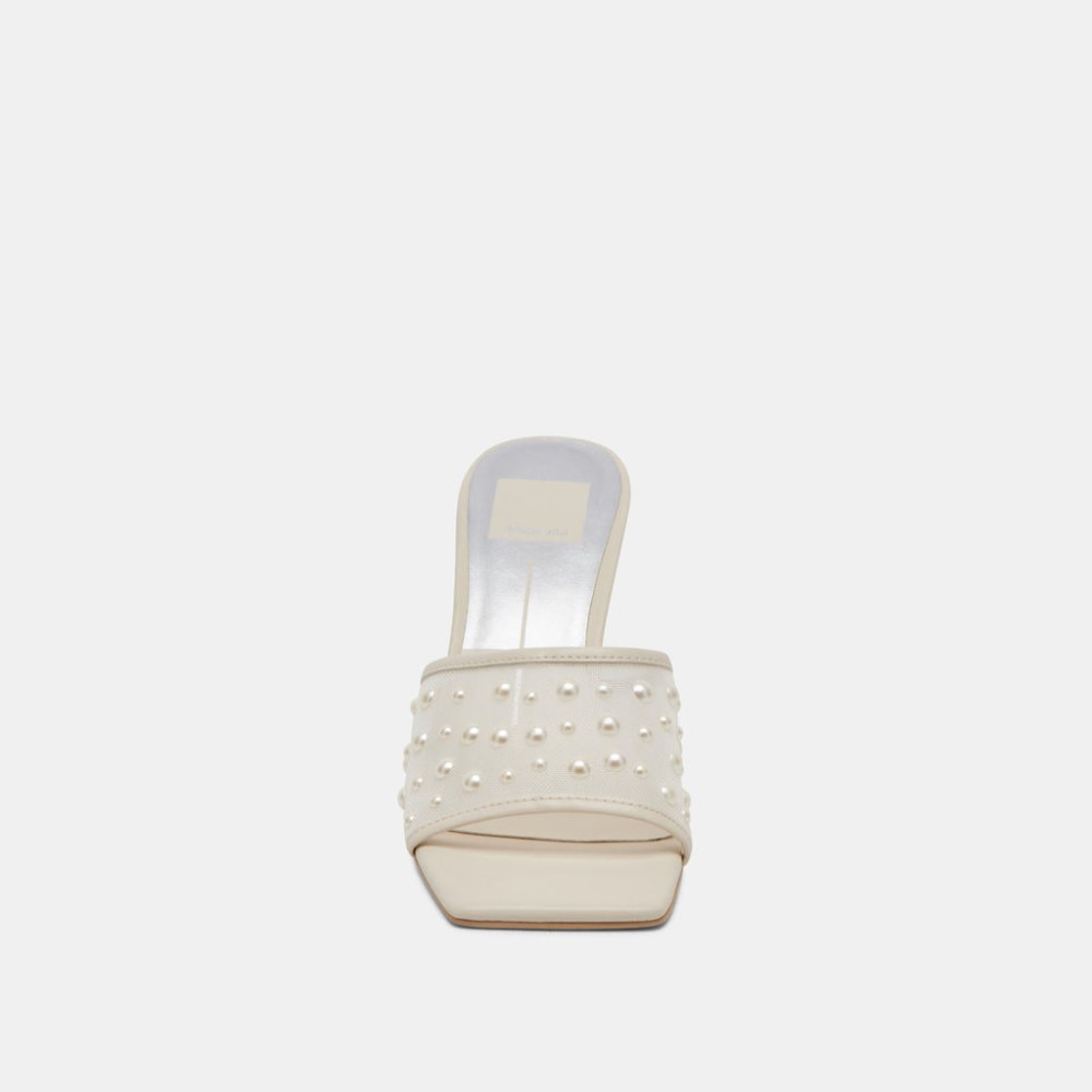 Dolce Vita Narda Pearl Heels Ivory Mesh