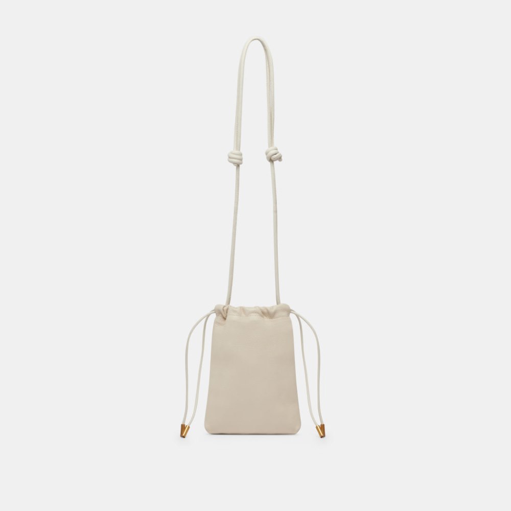 Dolce Vita Evie Crossbody Pouch Ivory Pebble Leather