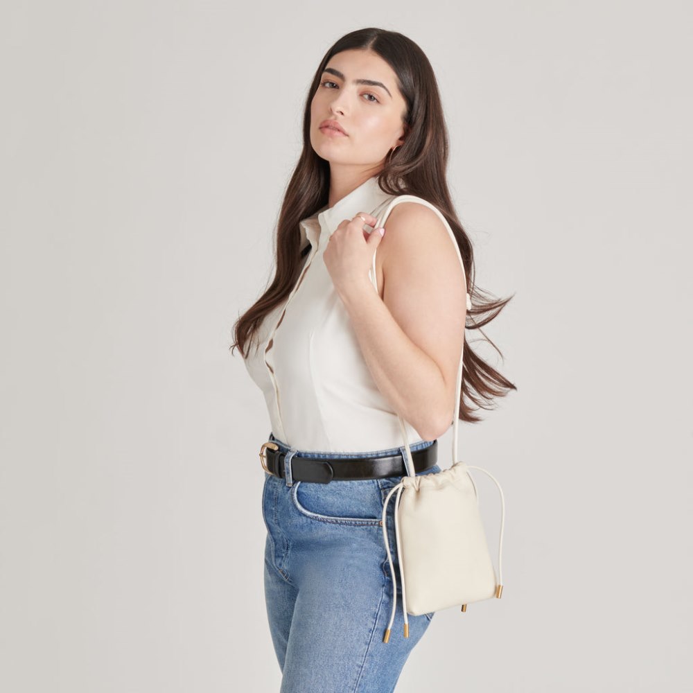 Dolce Vita Evie Crossbody Pouch Ivory Pebble Leather