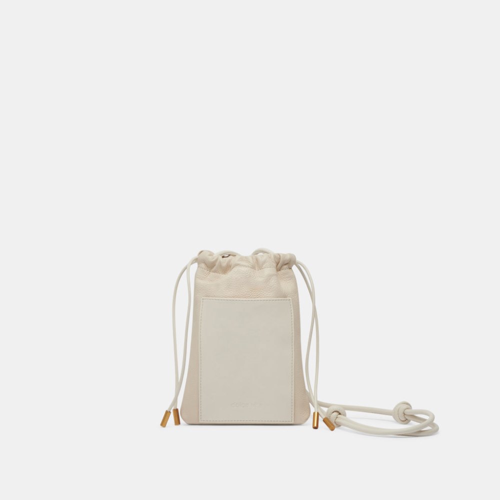 Dolce Vita Evie Crossbody Pouch Ivory Pebble Leather