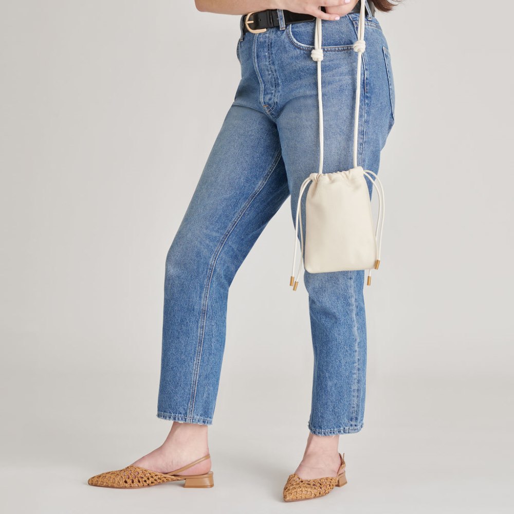 Dolce Vita Evie Crossbody Pouch Ivory Pebble Leather
