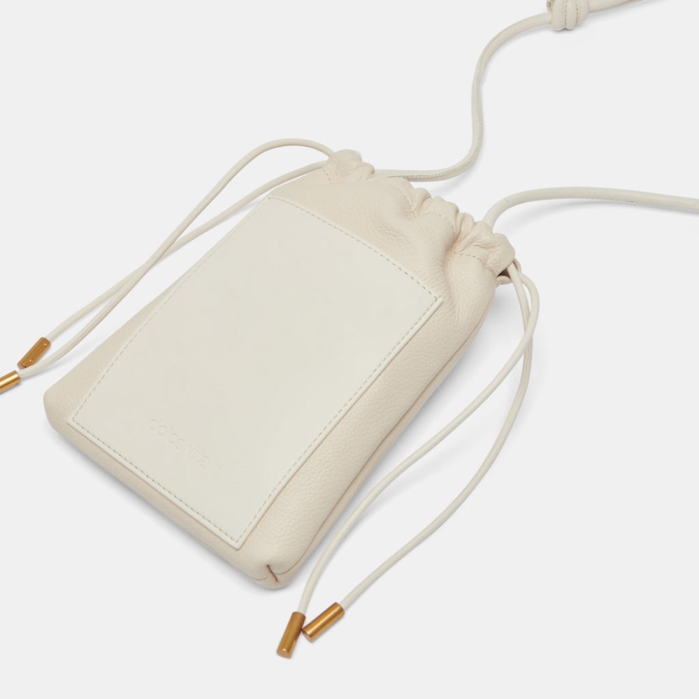Dolce Vita Evie Crossbody Pouch Ivory Pebble Leather