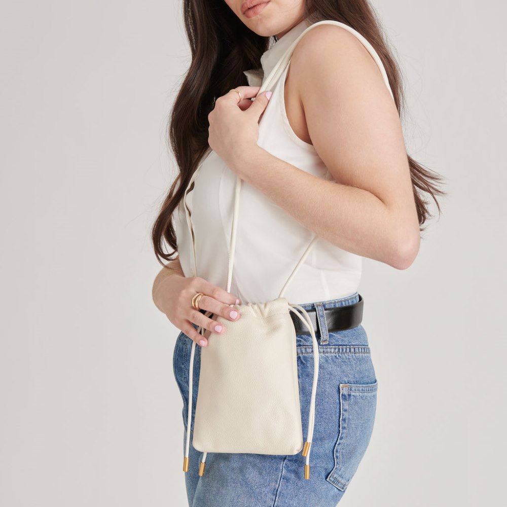 Dolce Vita Evie Crossbody Pouch Ivory Pebble Leather